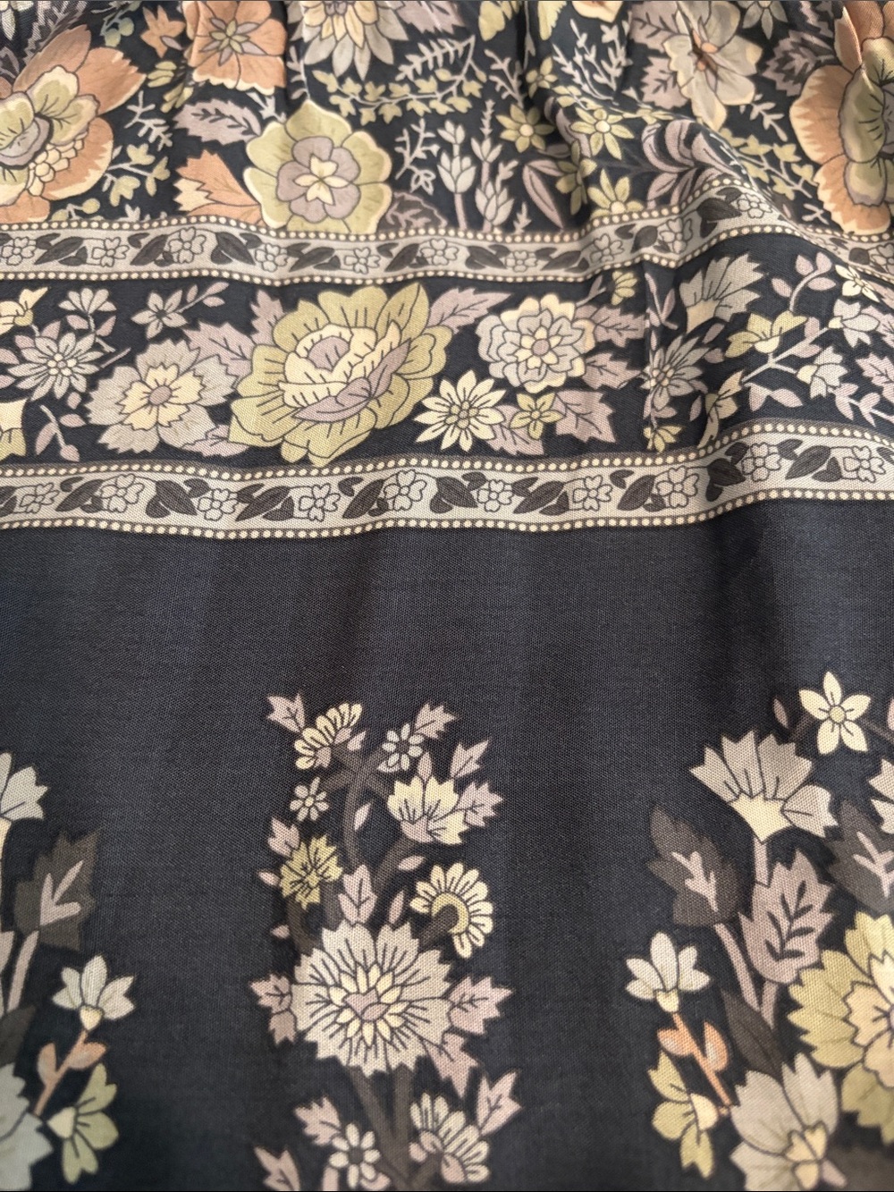 NATURAL LIFE Navy Floral Midi Dress with Cream and Blush Accents - Picture 5 of 5